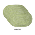 4PCS Oval Cotton Braided Table Mats Non-Slip Washable Coasters for Dining & Kitchen