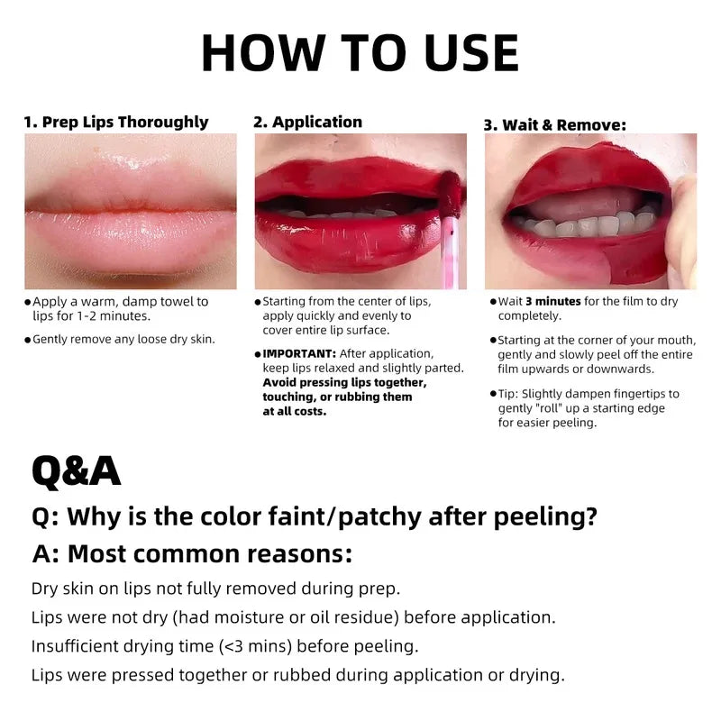 Tear-Off Lip Liner Set - Matte, Smudge-Free, Peel-Off, Multiple Colors