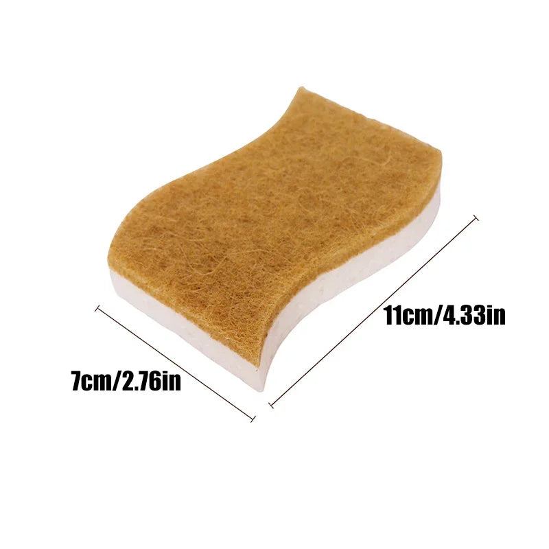 Natural Dish Scrub Sponges - Sisal, Cotton & Microfiber Kitchen Cleaning Set