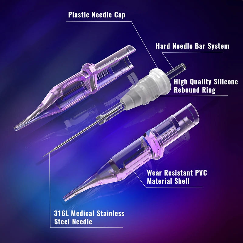 Disposable Tattoo Cartridge Needles with Safety Membrane - Mixed Sizes 20/50 pcs