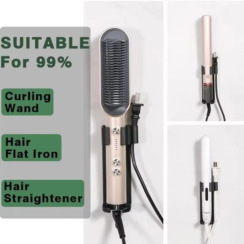 Wall-Mount Hair Curling Iron Holder for Dyson Airwrap Storage Aluminum Rack