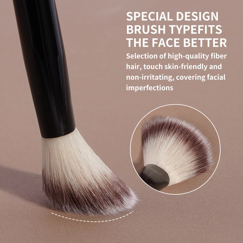 Facial Makeup Brushes Set - 5 Soft Synthetic Bristle Detail Brushes for Concealer and Cosmetics