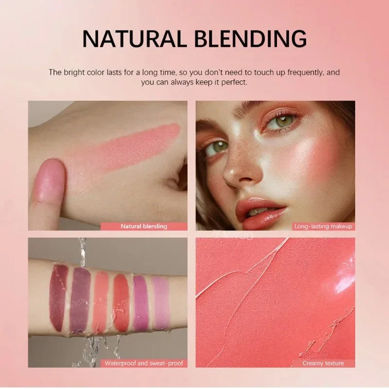 Creamy Blush Stick for Natural Cheek Color, Long-Lasting Matte Lip & Cheek Tint