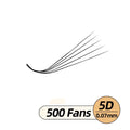 Premade Russian Volume Eyelash Fans - 3D to 8D L Curl, 500 Fans per Tray