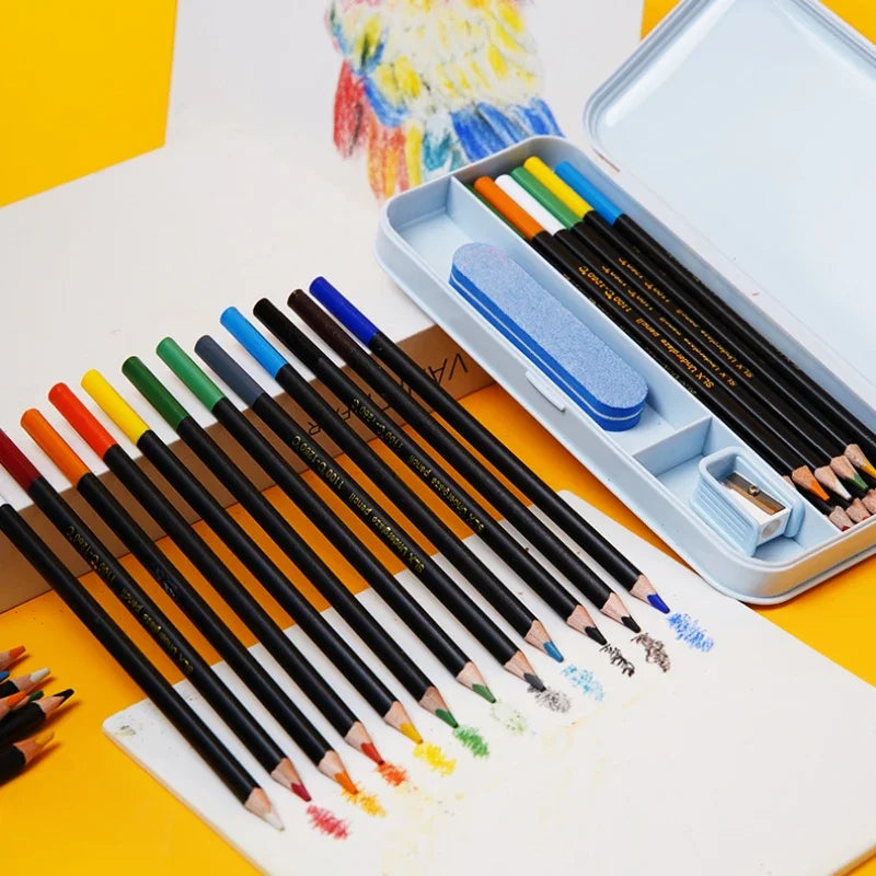 Pottery Underglaze Color Pencil Set - 12 Colors for Ceramic Painting, Oil-Based Glaze Powder