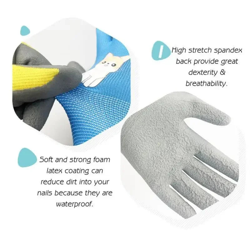 Kids Latex Gloves Waterproof Puncture-Resistant Protective Work Gloves for Children
