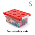 Large Particle Building Blocks Storage Box - Transparent Plastic Organizer with Lid, Kids Toy Container