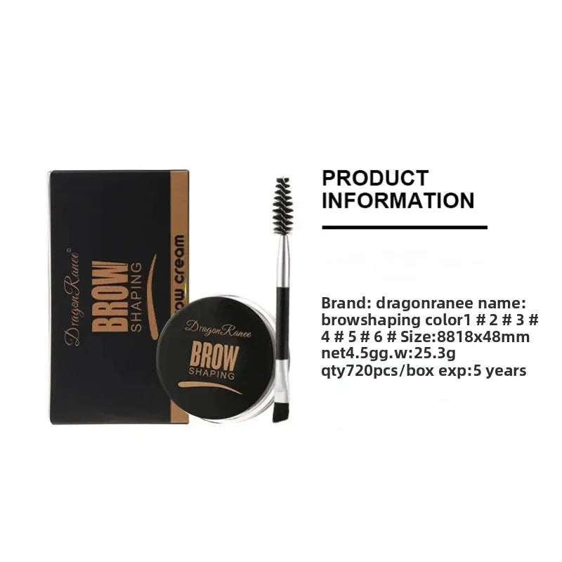 6 Color Waterproof Eyebrow Styling Cream Gel Wax with Brush - Natural & Dense Brow Fixing