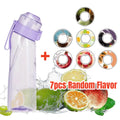 650ml Portable Sports Water Bottle with Fruit-Flavored Pods Leakproof Drinking Cup
