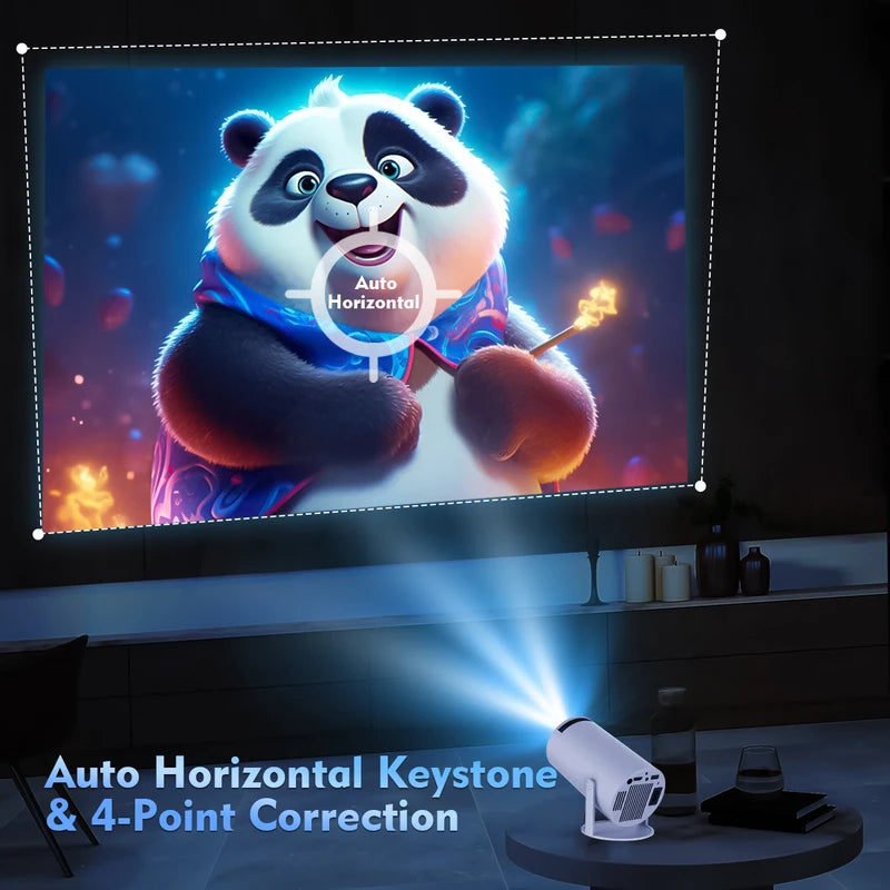 Mini Portable 8K Full HD Projector with Android 14, Bluetooth 5.4, 290 ANSI, 40-200 Inch Screen