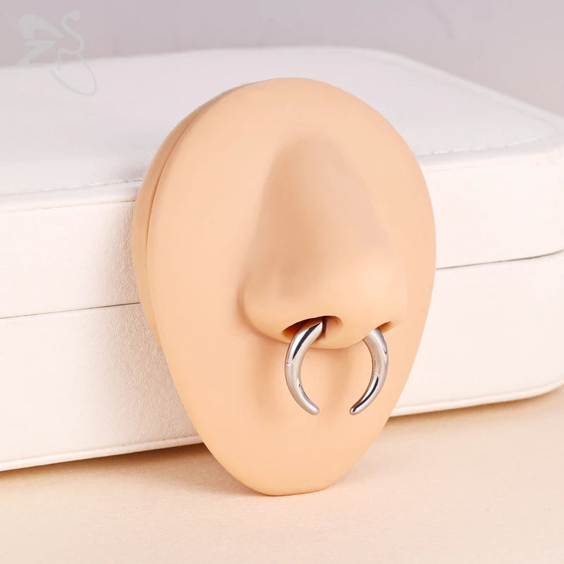 Stainless Steel Nose Piercing Plug with Septum Ring Expander 8mm - Gold
