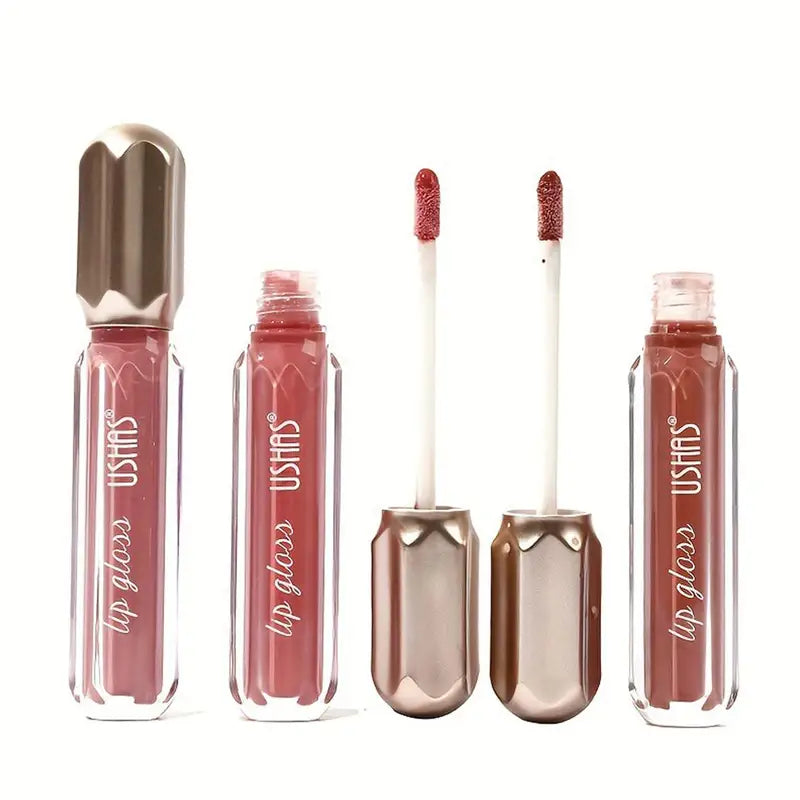 Long Lasting Waterproof Lip Gloss with Glitter & Moisturizing Shine - 6 Colors