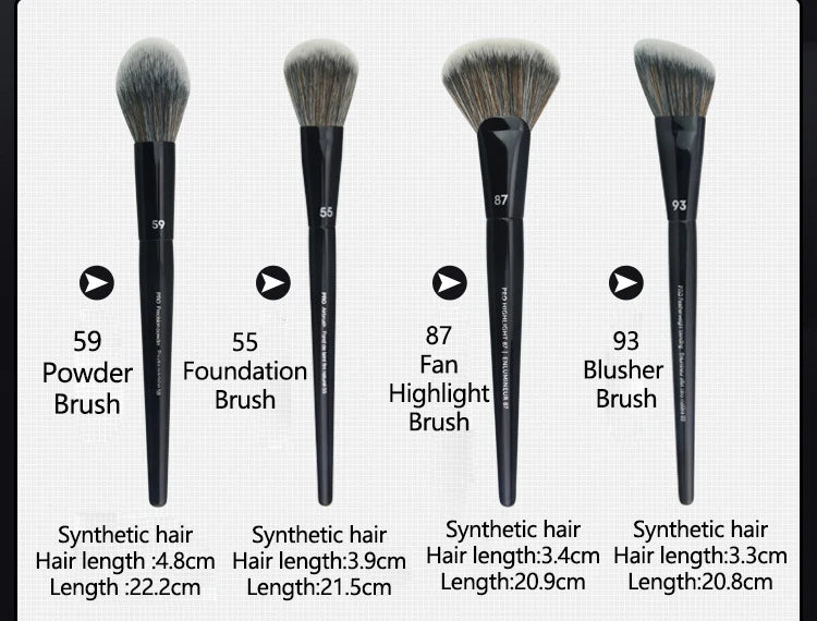 2PCS Makeup Brush Set - Synthetic Hair Face Eye Powder Foundation Blending Tools