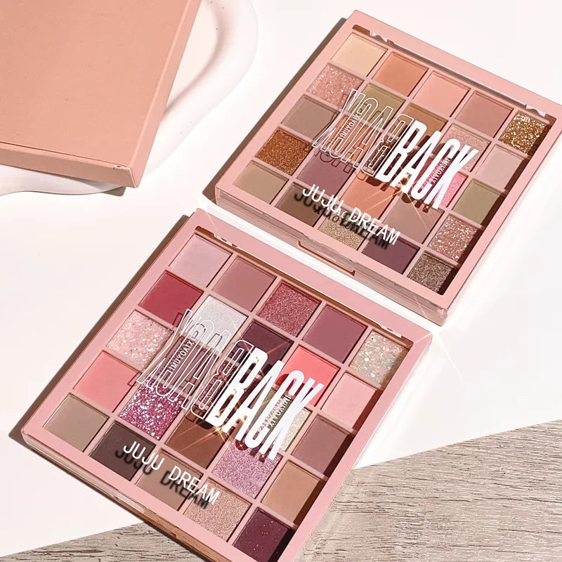 25-Color Eyeshadow Palette with Sparkling Powder & Pearl Sequin - Earth Tones & Bright Shades