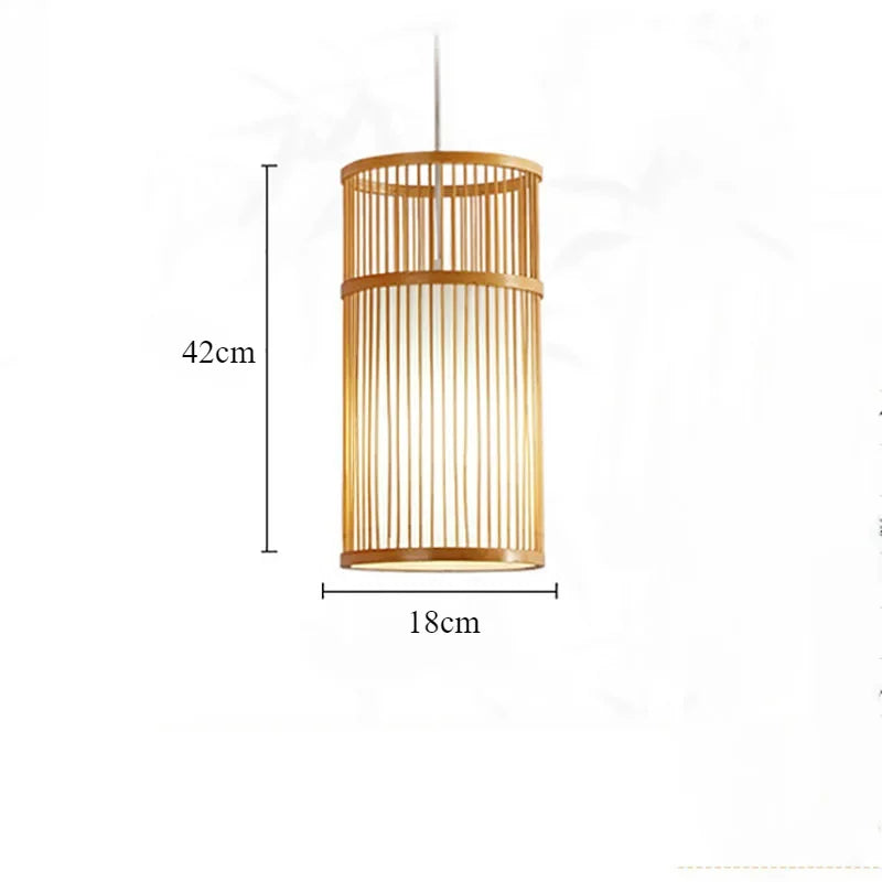 Handmade Bamboo Pendant Light - Chinese Style Hanging Lamp for Dining & Living Rooms