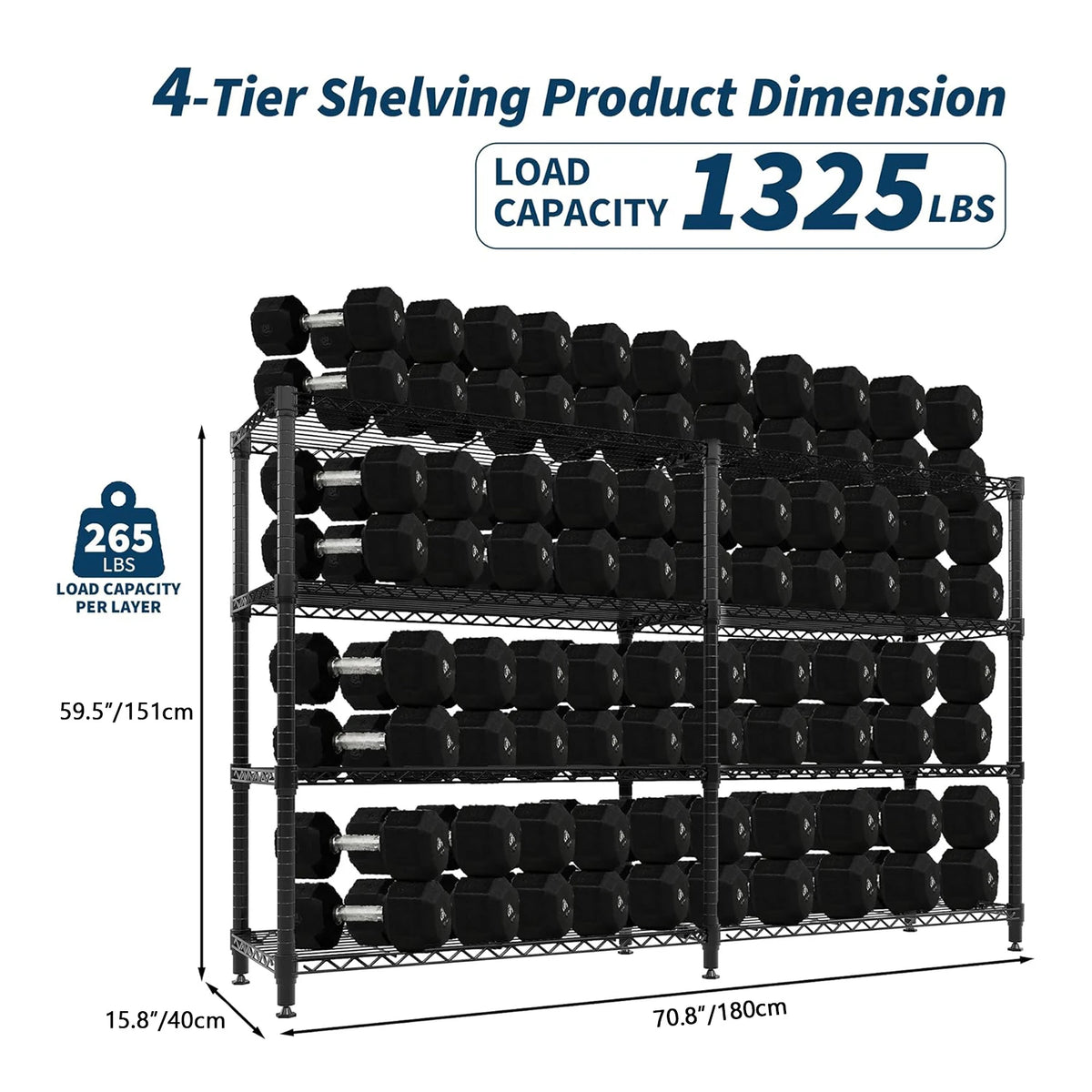 Heavy Duty Metal Storage Shelves - Adjustable Wire Shelving Unit for Kitchen Garage Pantry Commercial