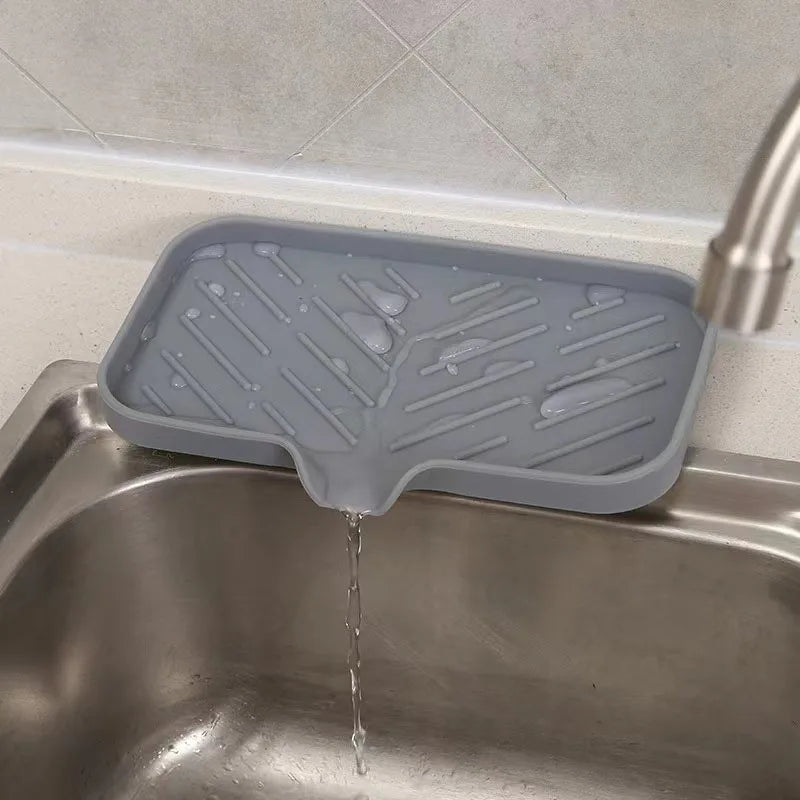 Silicone Drip-Free Soap Dish & Drain Tray with Anti-Slip Surface – Large Bathroom & Kitchen Organizer
