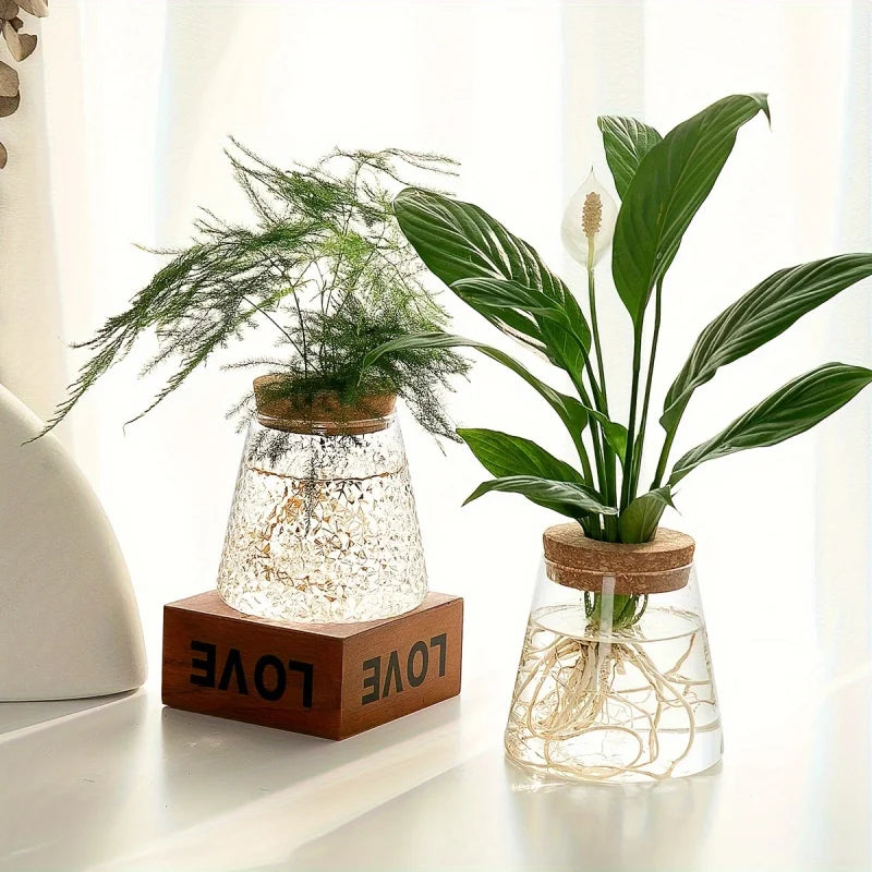 Glass Flowerpot Breeding Station Vase Rack - Desktop Hydroponic Plant Support