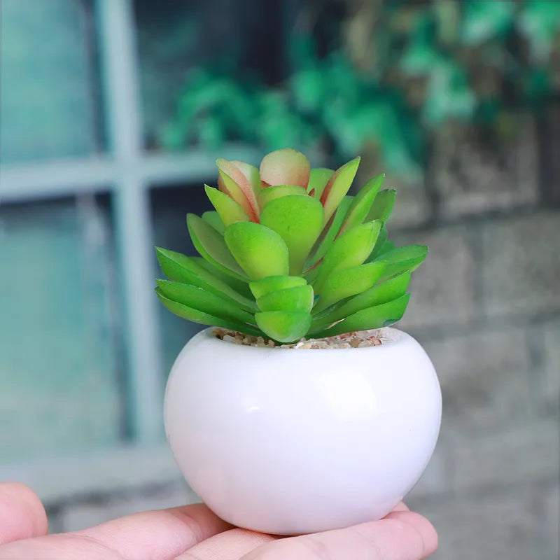 3Pcs Artificial Succulent Plants - Realistic Faux Greenery for Office & Home Decor