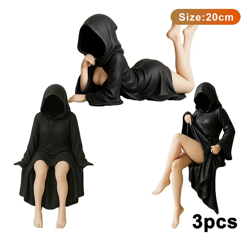 Gothic Mysterious Sitting Queen Statue Decorative Sculpture Halloween Decor