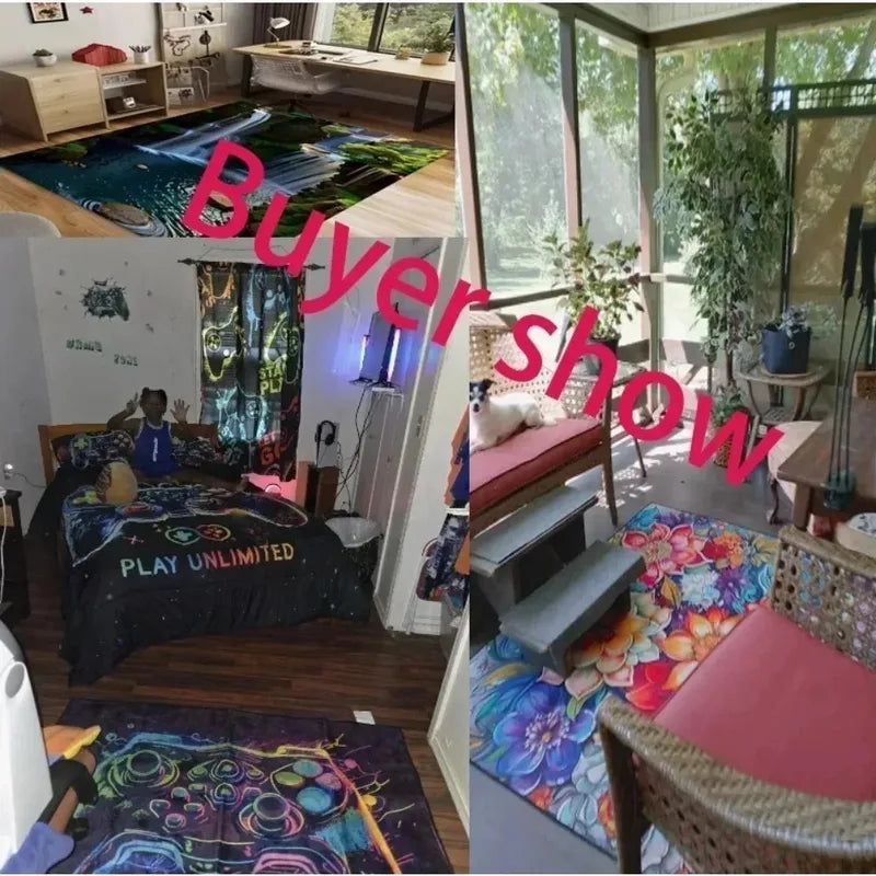 Leopard Print Heart-Shaped Area Carpet Floor Mat for Bedroom Living Room Home Decoration