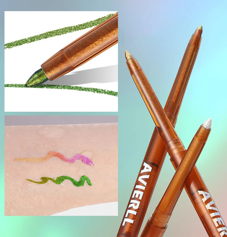 Liquid Eyeliner with Pearl Gloss & Metallic Multi Chrome Colors - Eye Makeup Glitter Pigment