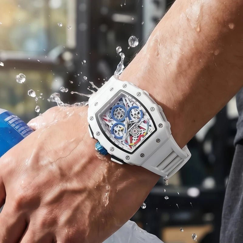 Multifunctional Waterproof Silicone Watch - Casual Quartz Timepiece for Men