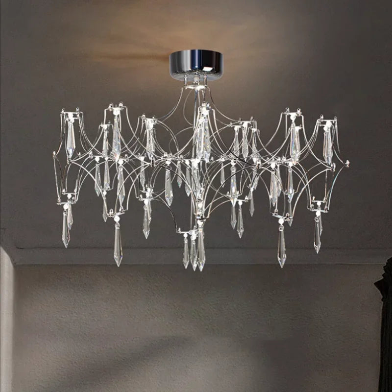 Modern Crystal LED Chandelier for Living Room Dining Bedroom Gold Finish