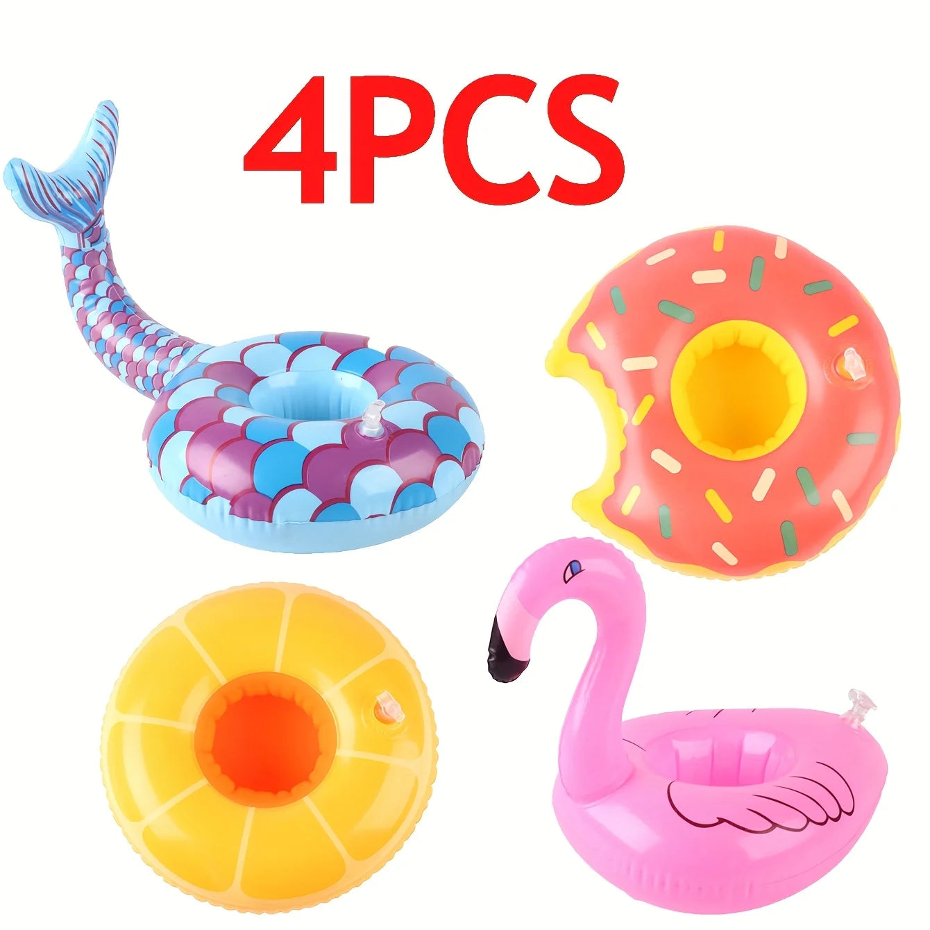 Inflatable Drink Holders Pack - Floating Beverage Caddies for Pool Parties, 4/8/12 Pieces