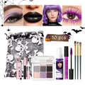 Halloween Makeup Set with Eyeshadow Palette, Lipstick, Hair Dye & Brushes