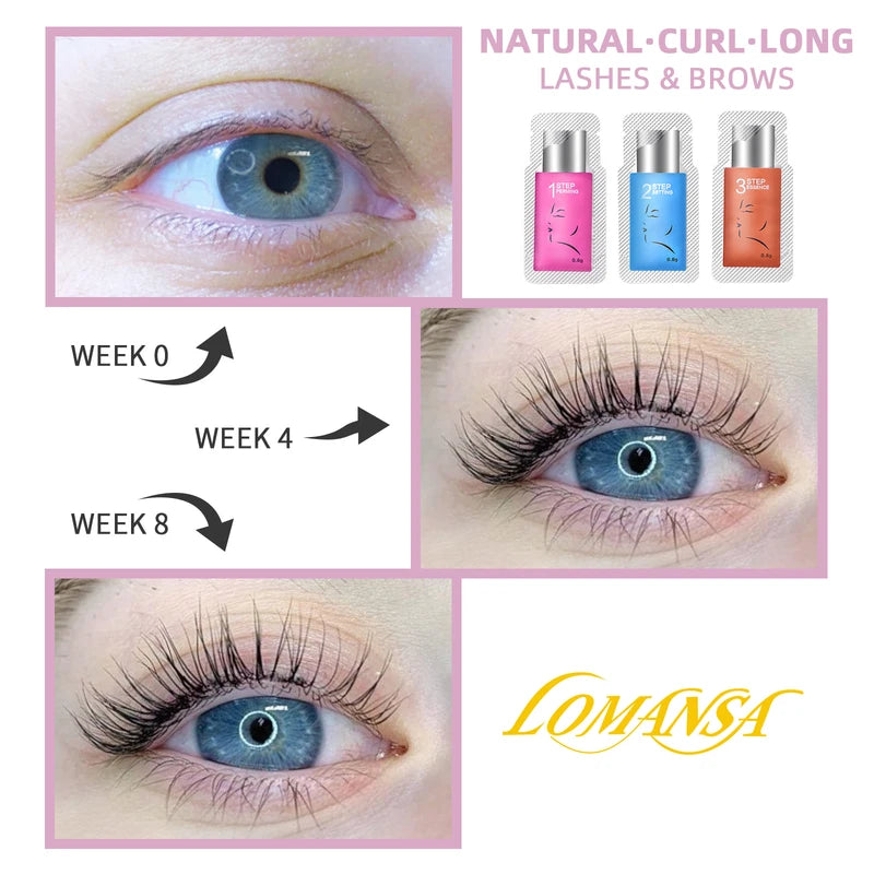 Eyelash Perm Kit Lash Lift Set 10 Sachets for Natural Wavy Lashes
