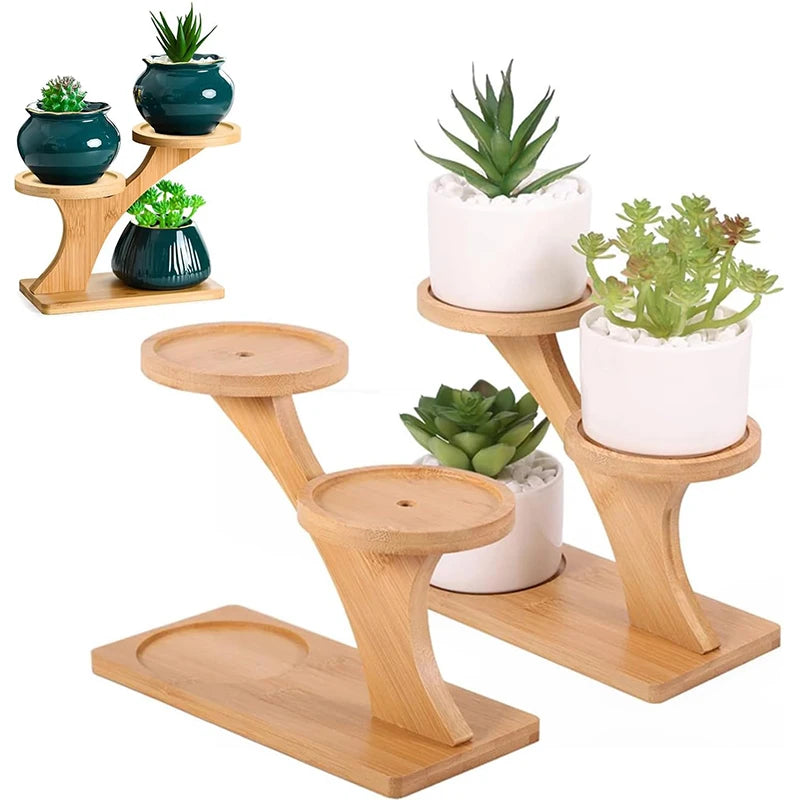 Mini Indoor Plant Stands for Window Sills & Desks, 3-Tier Space-Saving Shelves