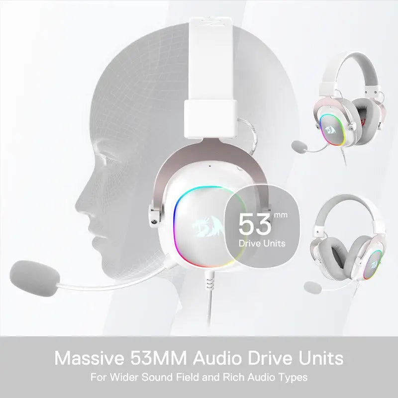Gaming Headset RGB Backlit Wired 7.1 Surround Sound Over-Ear Headphones