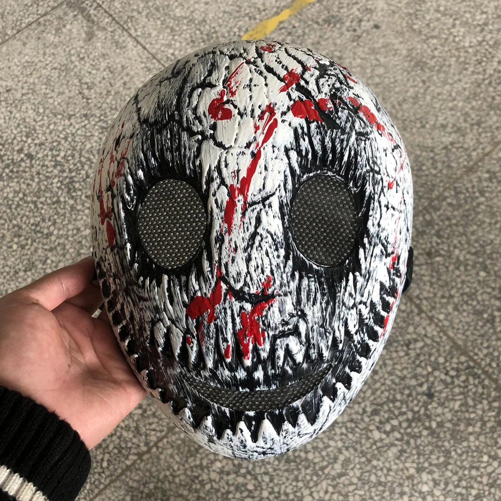 Horror Skull Mask with Blood Splatter - Creepy Plastic Costume Prop for Halloween