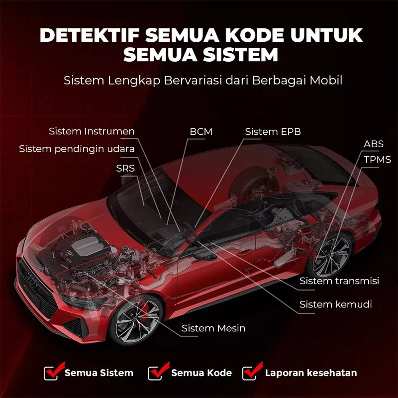 Bluetooth OBD2 Car Diagnostic Scanner Full System Check Engine Fault Code Reader