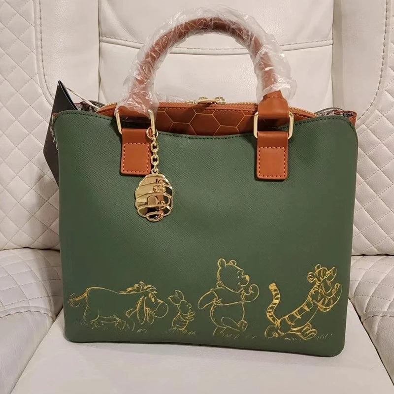 All Over Print Women's Pooh & Friends Crossbody Bag with Double Straps - Cartoon Baby Leather Purse