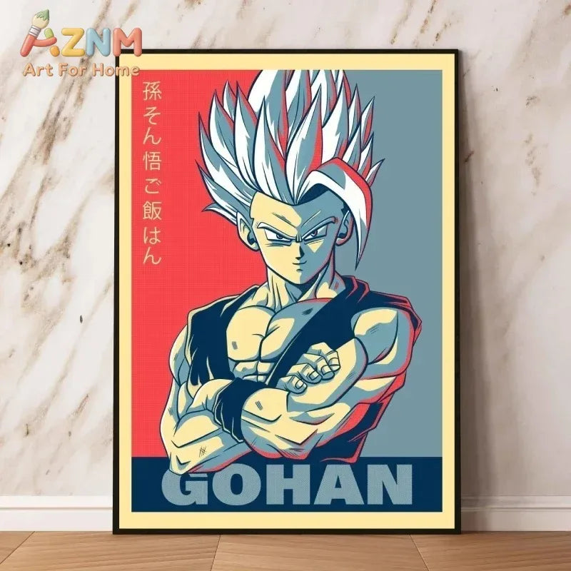 Painting By Numbers Kit for Anime Characters Goku and Vegeta - Home Decor & Holiday Gift