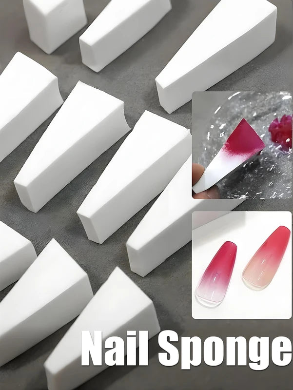 High Density Nail Gradient Sponge Set - White & Multi Color, Professional Nail Art Blending Kit