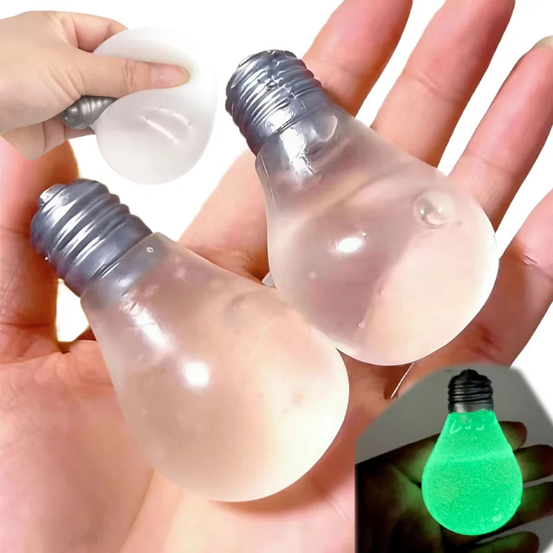 Sensory Light Bulb Squeeze Toy - Luminous, Decompression Fidget for Anxiety Relief
