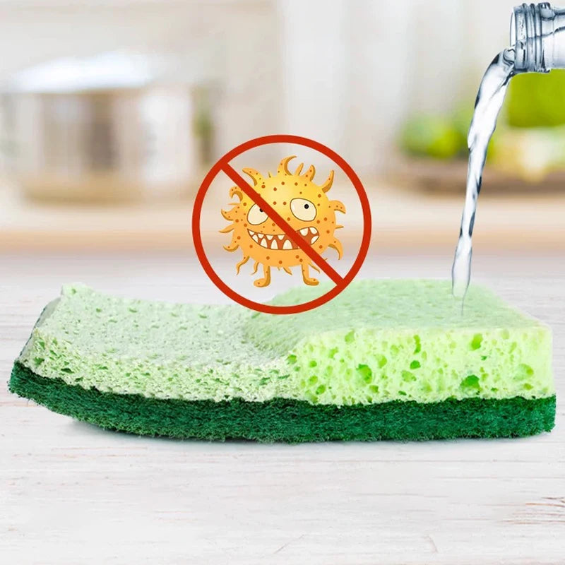 Reusable Wood Pulp Cotton Sponge Wipe - Household Cleaning Pad, Eco-Friendly, 10.5x7cm
