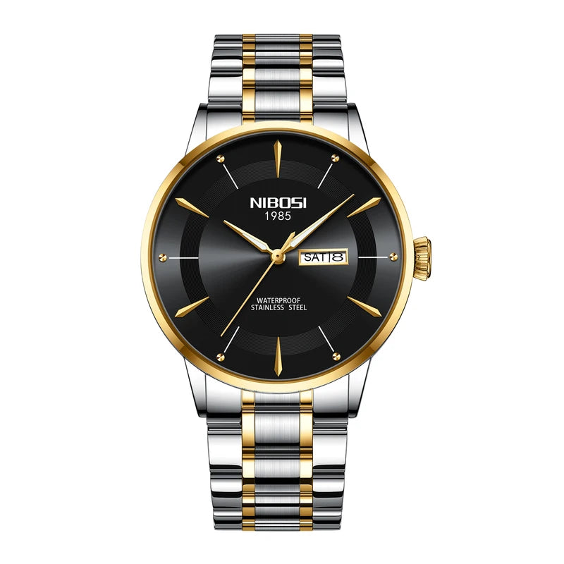 Luxury Quartz Men’s Waterproof Luminous Watch with Date & Week Display