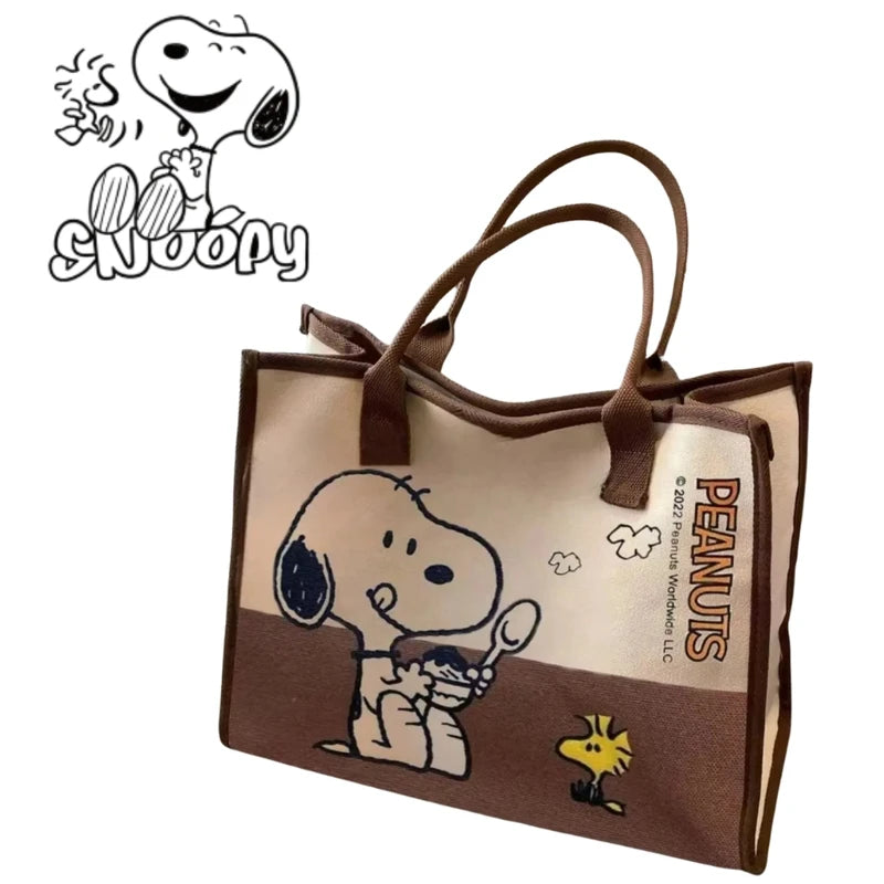 Large Capacity Cartoon Snoopy Woodstock Tote Bag for Students and Commuters