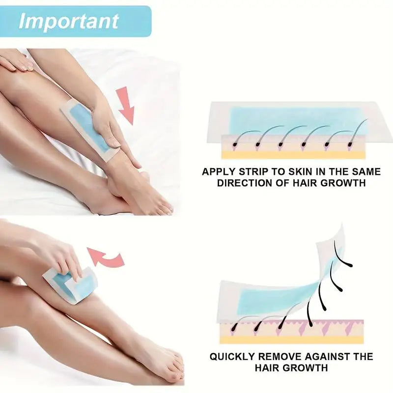 Facial and Body Hair Removal Wax Strips - 20/40Pcs for Face, Chin, Upper Lip, Eyebrows, Beard
