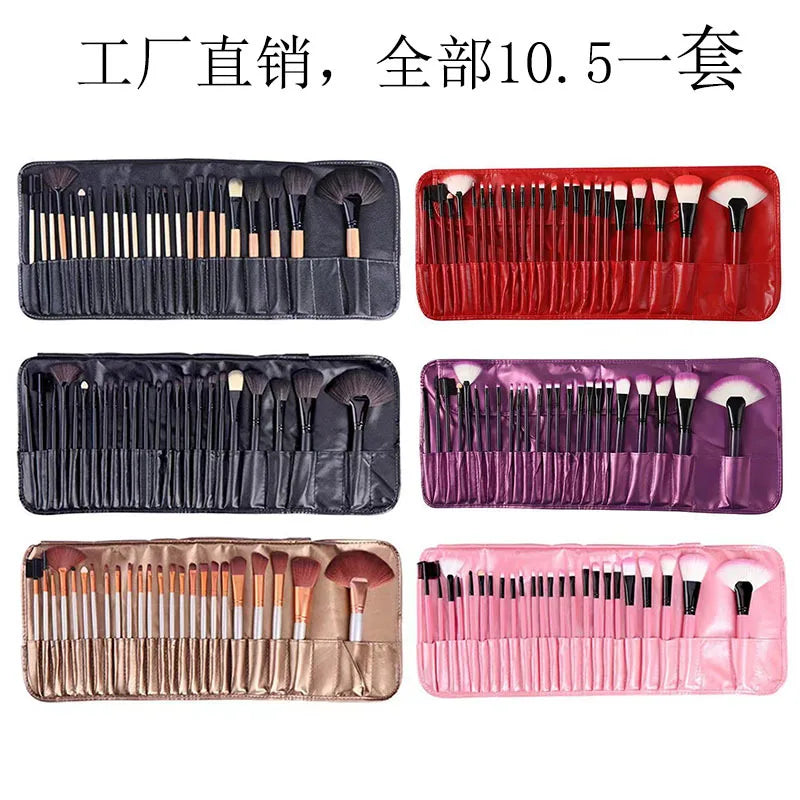 24Pcs Makeup Brush Set - Professional Synthetic Hair Cosmetic Tools for Face & Eyes