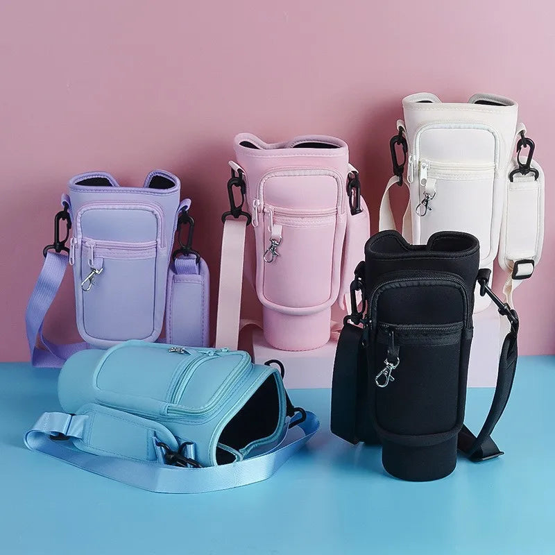 Insulated Water Bottle Carrier Bag for 40oz Bottles with Adjustable Shoulder Strap