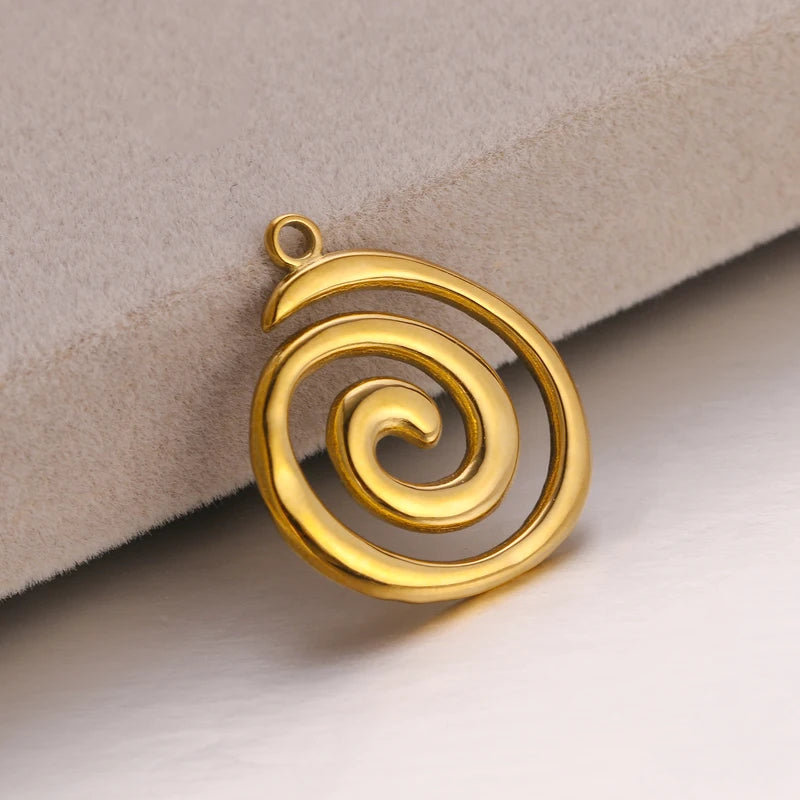 Set of 3 Stainless Steel Spiral Charms for Jewelry Making DIY Pendants and Accessories