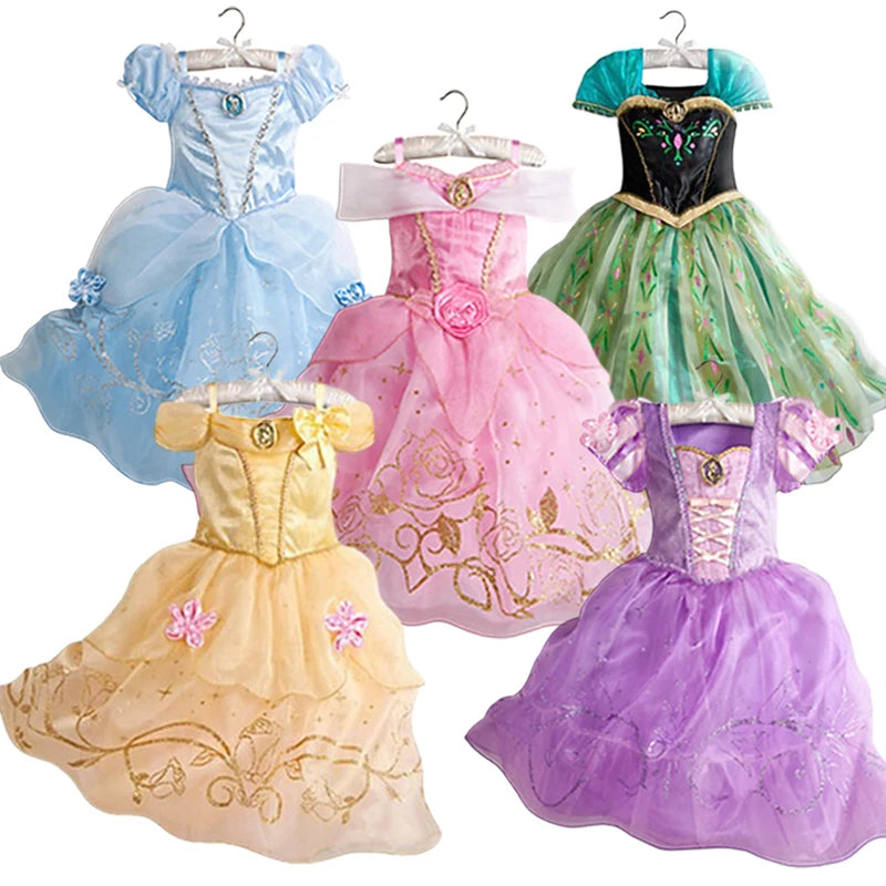 Kids Princess Costume Dress for Girls Halloween Birthday Cosplay 2-8Y