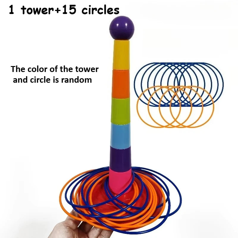 Colorful Hoop Throw Game Set for Kids & Family Outdoor Play - Halloween Christmas Gift