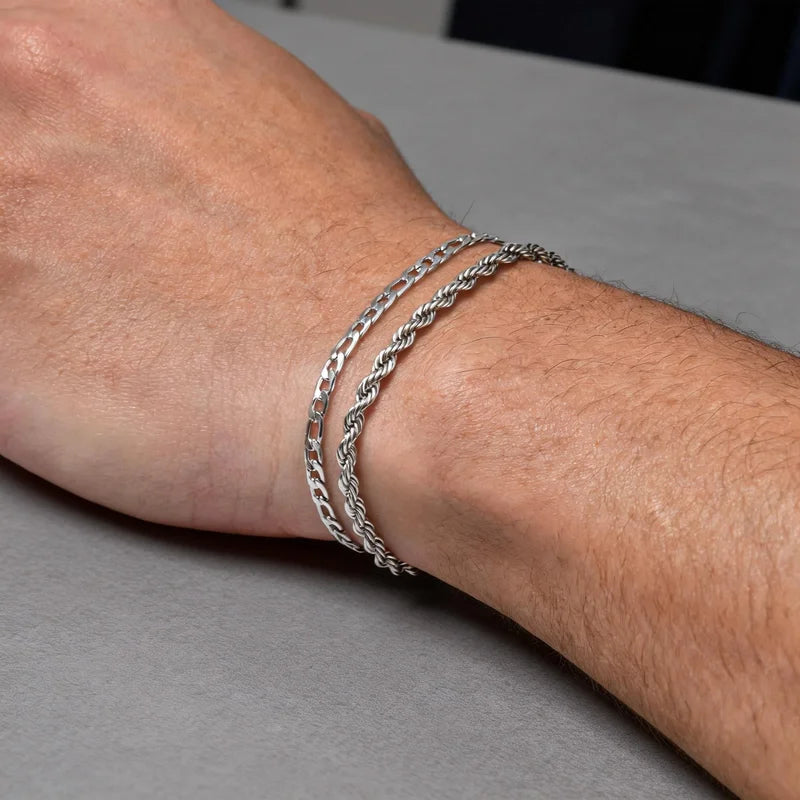 Men Women Stainless Steel Chain Bracelet Twisted Rope Minimalist Jewelry Gift