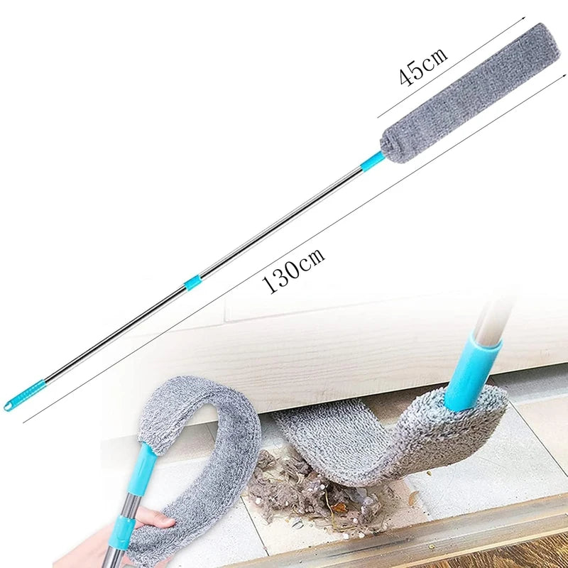 Retractable Dust Cleaner for Under Appliances - Microfiber Furniture Gap Duster, Washable, Multi-Color